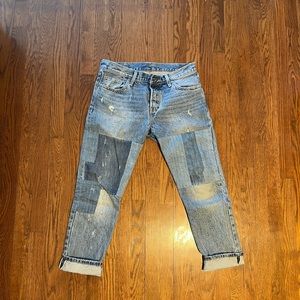 Vintage Levi’s jeans with patch work on front